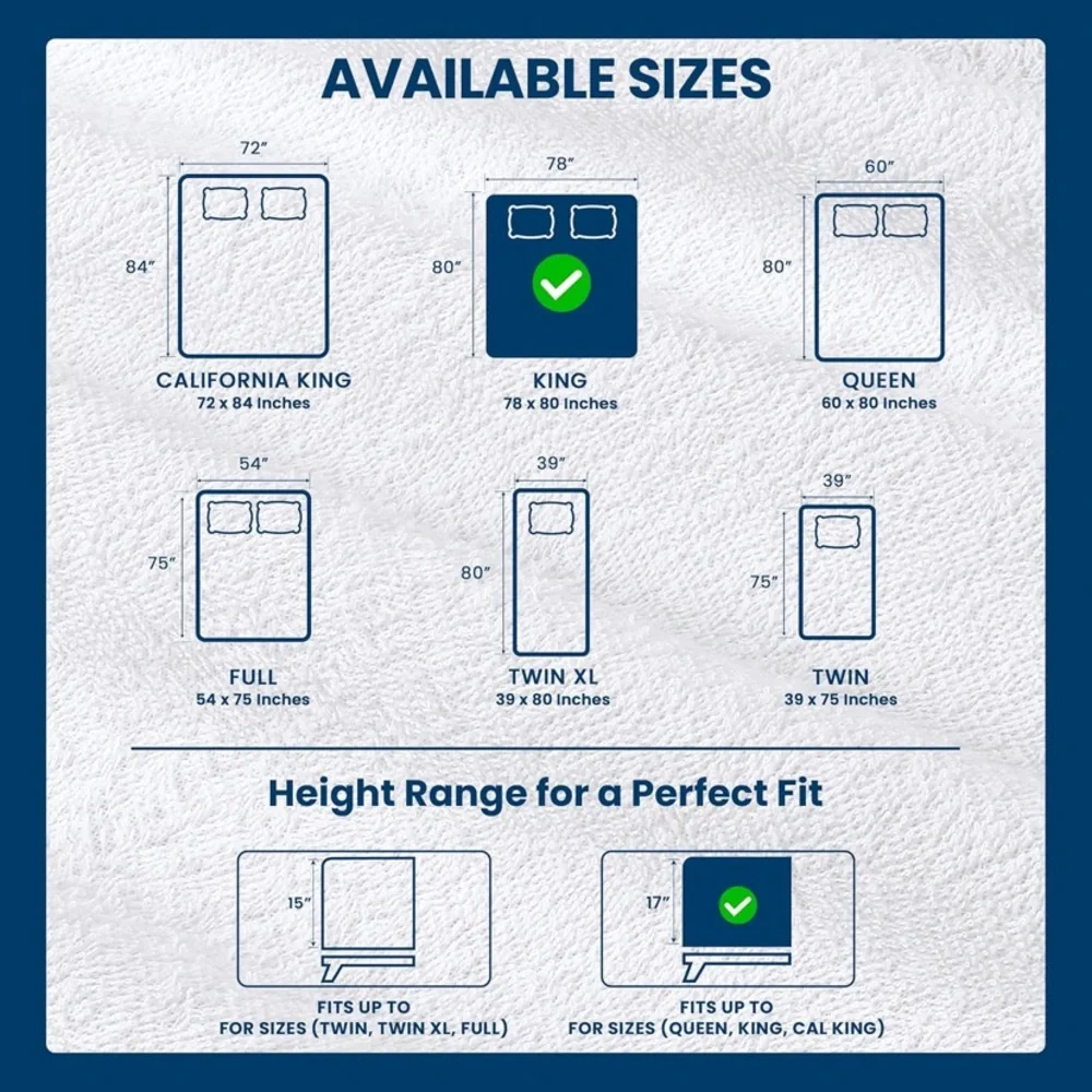 Queen Size White Mattress Cover - Breathable Protective Mattress Protector